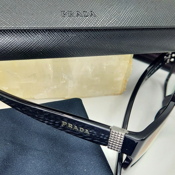 PRADA Tortoise Shell Eyeglasses with Box, Case, and Cleaning Cloth - Picture 6 of 7